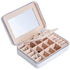 Jewelry Storage Organizer Box — Leather Case with Mirror