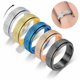 Spinner Anxiety Ring – Rainbow Silver Stress Relief Ring